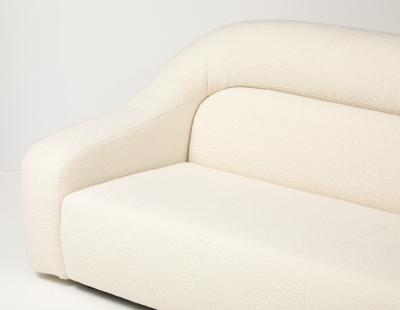 George Bighinello for Eurosalotto Attributed Sofa in Ivory Boucle Italy