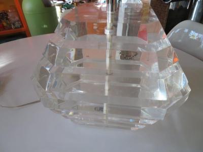 George Bullio Gorgeous Stacked Lucite Lamp by George Bullio