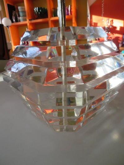 George Bullio Gorgeous Stacked Lucite Lamp by George Bullio