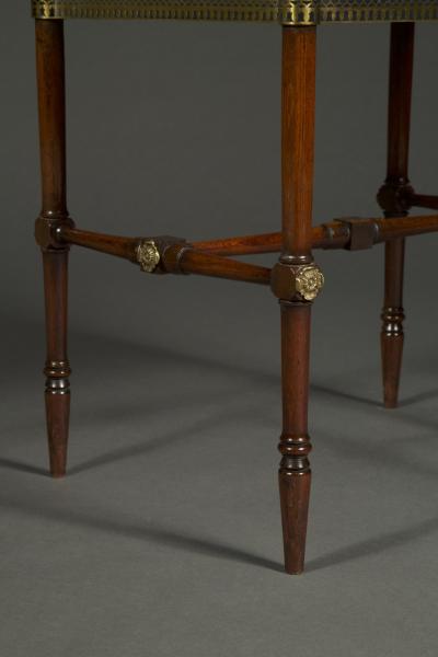 George Bullock A Regency gilt brass mounted burr oak ebony and brass marquetry center table