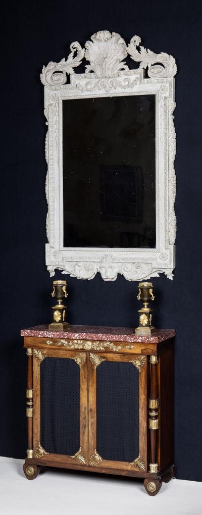 George Bullock Exceptional Pure Rosewood and Ormolu Mounted Cabinet with Original Marble T