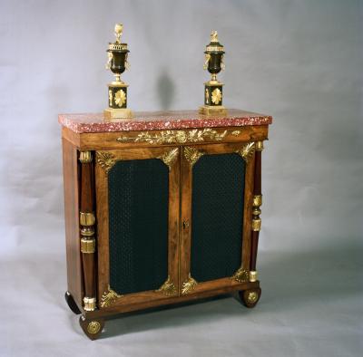 George Bullock Exceptional Pure Rosewood and Ormolu Mounted Cabinet with Original Marble T