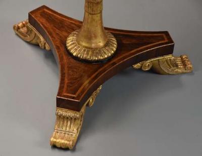 George Bullock Fine quality Regency rosewood two tier occasional table in the manner of Bullock