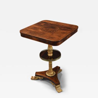 George Bullock Fine quality Regency rosewood two tier occasional table in the manner of Bullock