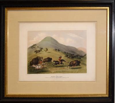 George Catlin GEORGE CATLIN AMERICAN 1796 1872 NO 6 BUFFALO HUNT CHASE