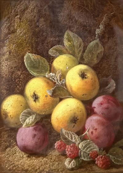 George Clare Apples Plums and Raspberries 