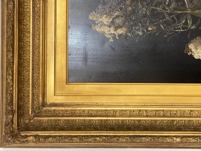 George Cochran Lambdin George Lambdin 19th Century Oil on Board of Milk Weed in Gilt Frame