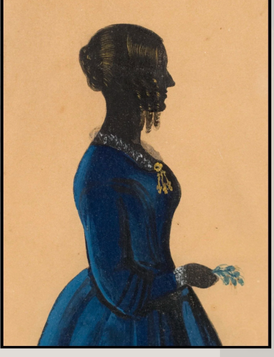 George Crowhurst George Angelo Crowhurst 1795 1839 Attrib Lady in a Blue Dress 