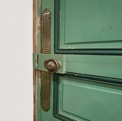 George E Hausmann Haussmann Interior Door with Frame Original Hardware and Key circa 1860