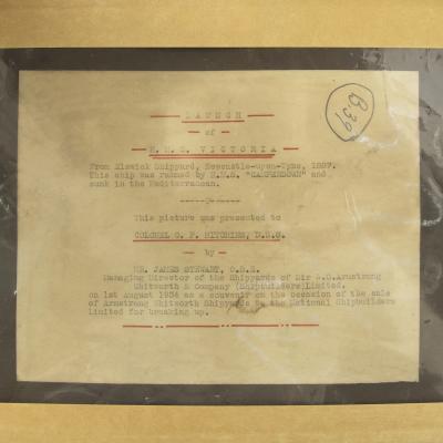 George Edward Horton The Launch of H M S Victoria from the Elswick shipyard