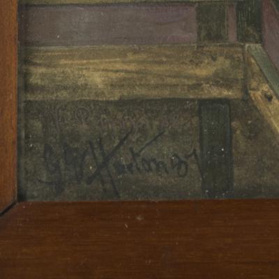 George Edward Horton The Launch of H M S Victoria from the Elswick shipyard