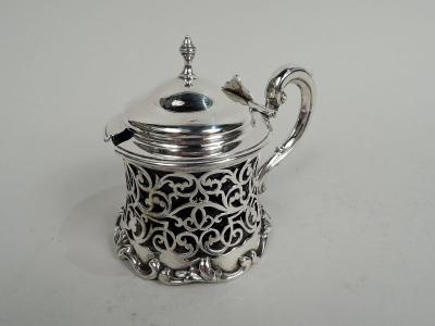 George Frederick Pinnell Antique English Victorian Sterling Silver Mustard Pot 1844