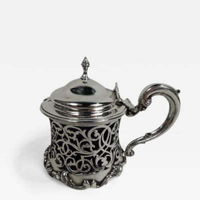 George Frederick Pinnell Antique English Victorian Sterling Silver Mustard Pot 1844