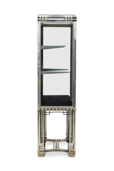 George Frye George Frye French Art Deco Steel and Glass Cabinet
