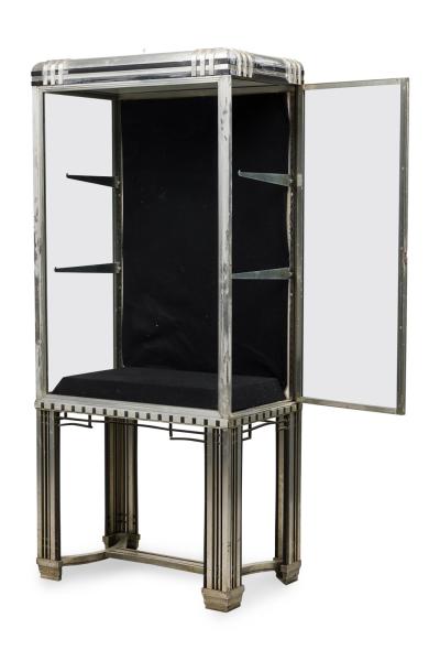 George Frye George Frye French Art Deco Steel and Glass Cabinet
