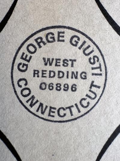 George Giusti Lion in Bowler Hat Graphic in Yellow Red Blue Holiday Magazine Mid Centur