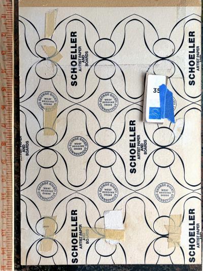 George Giusti Lion in Bowler Hat Graphic in Yellow Red Blue Holiday Magazine Mid Centur