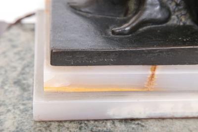 George Henri Tribout Georges Tribout Bronze Figural Table Lamp