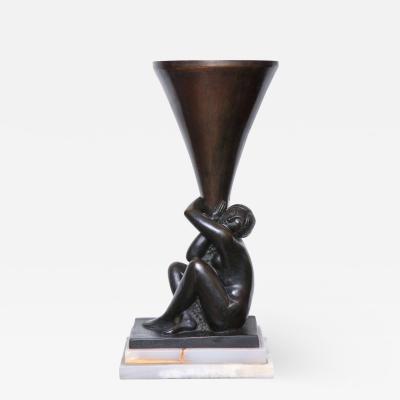 George Henri Tribout Georges Tribout Bronze Figural Table Lamp
