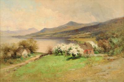 George Henry Smillie SPRINGTIME AT THE LAKEHOUSE