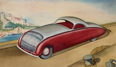 George Hildebrand Classic Cars Streamlined Coupe Art Deco Vintage Car