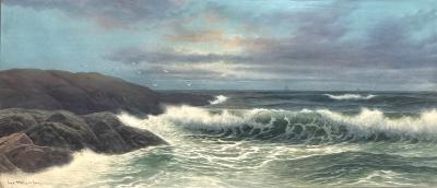 George Howell Gay Twilight Crashing Surf 