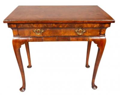 George I Burl Walnut Lowboy