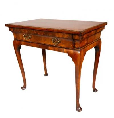 George I Burl Walnut Lowboy