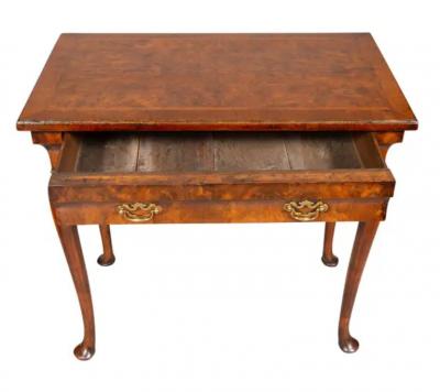 George I Burl Walnut Lowboy