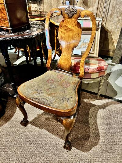 George I Burl Walnut Side Chair