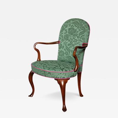 George I Carved Walnut Shepherds Crook Armchair