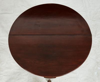 George I Demilune Red Walnut Games Table