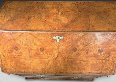George I Figured Walnut Bureau