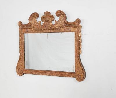 George I Gesso Carved Gilt Overmantel Mirror