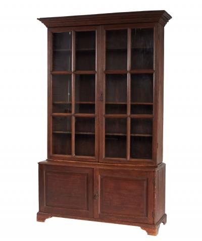 George I Oak Glazed Bookcase Cabinet