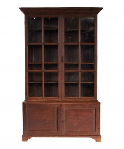 George I Oak Glazed Bookcase Cabinet