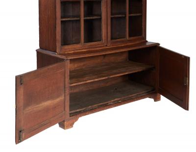 George I Oak Glazed Bookcase Cabinet