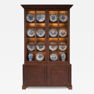 George I Oak Glazed Bookcase Cabinet