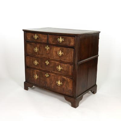 George I Oak and Walnut Chest of Drawers English Circa 1700