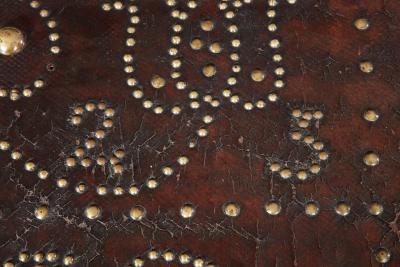 George I Studded Leather Trunk on Stand