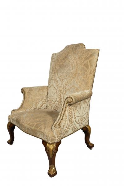 George I Walnut And Parcel Gilt Armchair