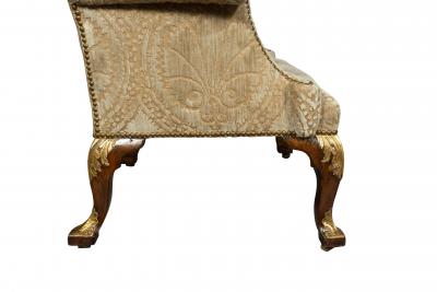 George I Walnut And Parcel Gilt Armchair