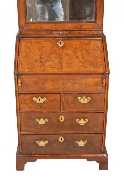 George I Walnut Bureau Bookcase