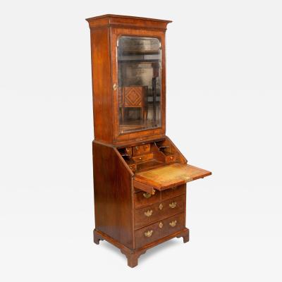 George I Walnut Bureau Bookcase
