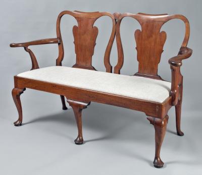 George I Walnut Double Chair Back Settee