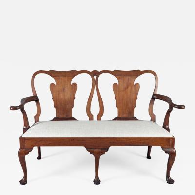 George I Walnut Double Chair Back Settee