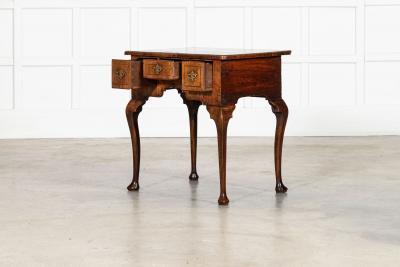 George I Walnut Kneehole Lowboy Side Table