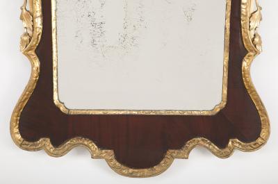 George II Architectural Scroll Top Mirror with Phoenix Finial