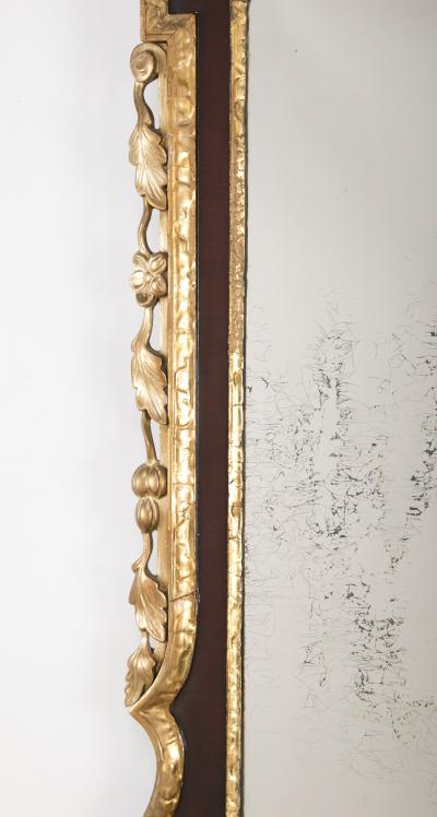 George II Architectural Scroll Top Mirror with Phoenix Finial