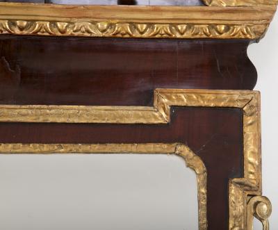 George II Architectural Scroll Top Mirror with Phoenix Finial